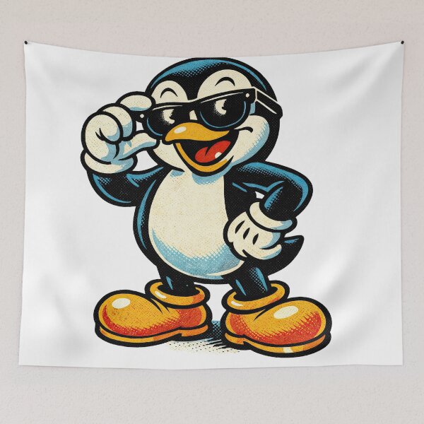 Item preview, Sticker - Decal - Cool Penguin: Vintage Comic Vibes designed and sold by ForeverPrintsOK.