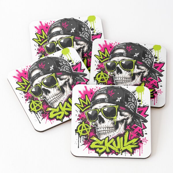 Item preview, Graffiti Skull Sticker | Urban Street Art Design | Neon Punk Artwork designed and sold by StickersHul.
