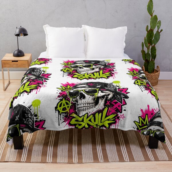 Item preview, Graffiti Skull Sticker | Urban Street Art Design | Neon Punk Artwork designed and sold by StickersHul.