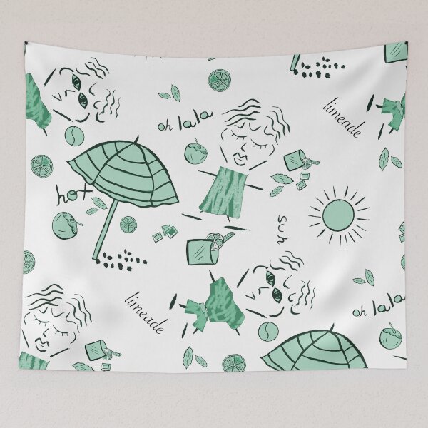 Item preview, Chic Summer Beach Doodle Seamless Pattern - Retro Resort Vibes designed and sold by altastudio.