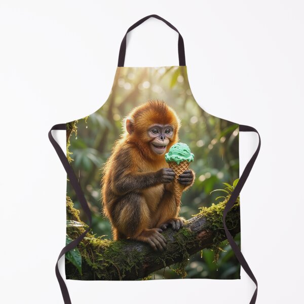 Item preview, Golden Snub Nosed Monkey Eats an Ice Cream Cone designed and sold by Tridentulus.