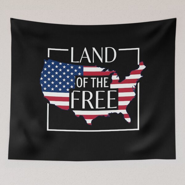 Item preview, USA Flag Map Land Of The Free Independence Day Patriotic designed and sold by DH-ArtLab.