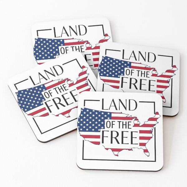 Item preview, USA Flag Map Land Of The Free Independence Day Patriotic (black) designed and sold by DH-ArtLab.