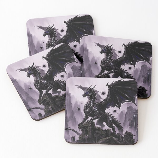 Item preview, Cyberpunk Japanese Sumie Black Dragon Void Landscape designed and sold by Osmose-Studio.