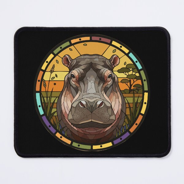 Item preview, Stained Glass Hippo African Safari Wildlife designed and sold by d247.