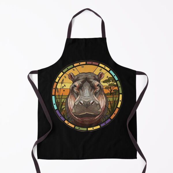 Item preview, Stained Glass Hippo African Safari Wildlife designed and sold by d247.