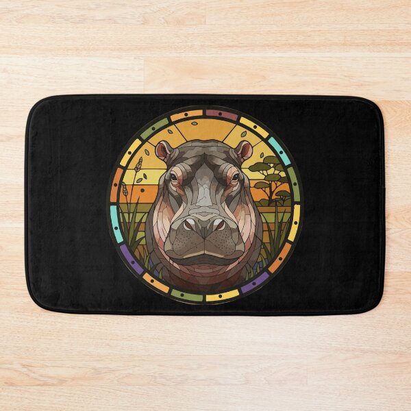 Item preview, Stained Glass Hippo African Safari Wildlife designed and sold by d247.