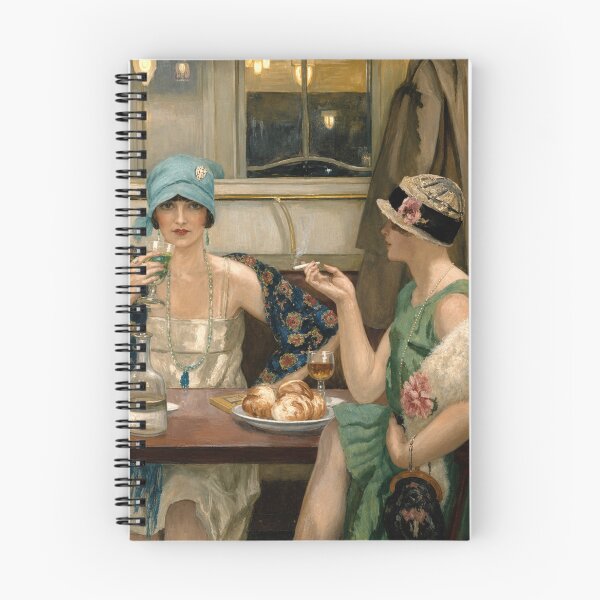 Item preview, Evening at the cafe by Tancrede Sinave - Art Deco Café Painting Flapper Women for Vintage Glamour Enthusiasts designed and sold by RickE.