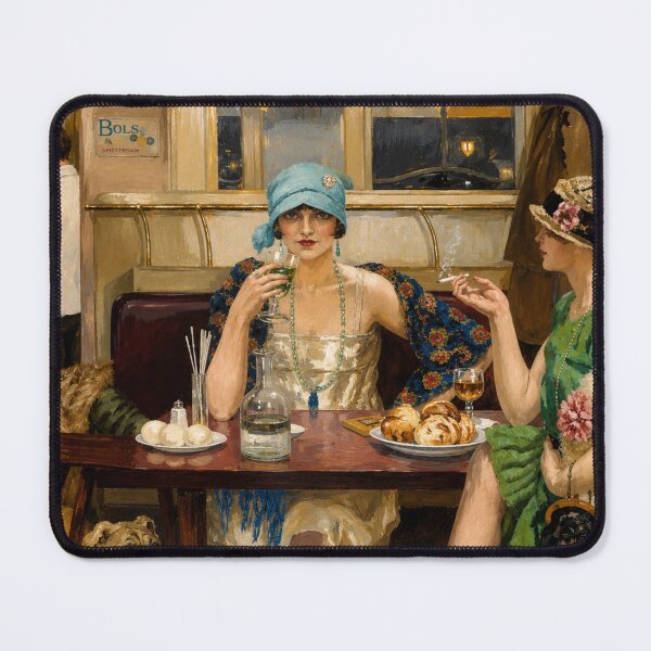 Item preview, Evening at the cafe by Tancrede Sinave - Art Deco Café Painting Flapper Women for Vintage Glamour Enthusiasts designed and sold by RickE.