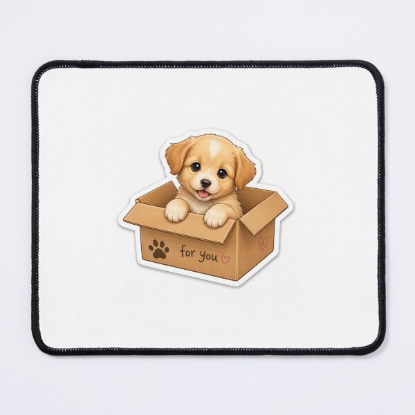 Item preview, Cute Puppy in a Box Sticker | Adorable Kawaii Dog Cartoon Gift designed and sold by Deepstudio09.