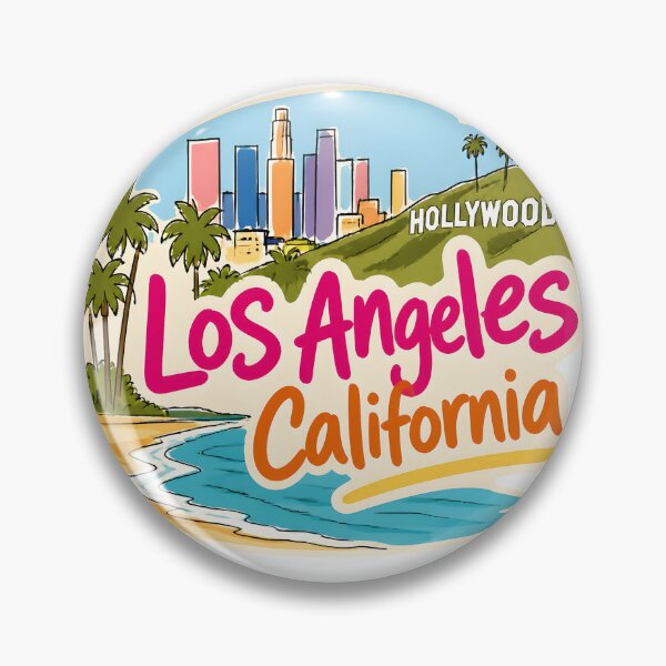 Item preview, Los Angeles California Hollywood Skyline Palm Trees  designed and sold by HowToCanadian.