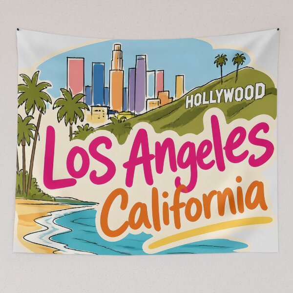 Item preview, Los Angeles California Hollywood Skyline Palm Trees  designed and sold by HowToCanadian.
