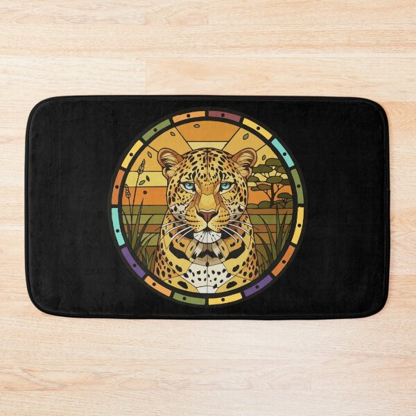 Item preview, Majestic Leopard Stained Glass Savanna Art designed and sold by d247.