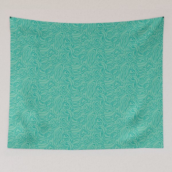 Item preview, Mint Wavy Contours designed and sold by DafneDStudio.