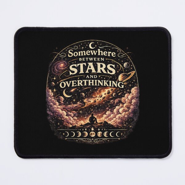 Item preview, Somewhere Between Stars And Overthinking Shirt | Cosmic Introvert Space Aesthetic Tee designed and sold by MrDev.