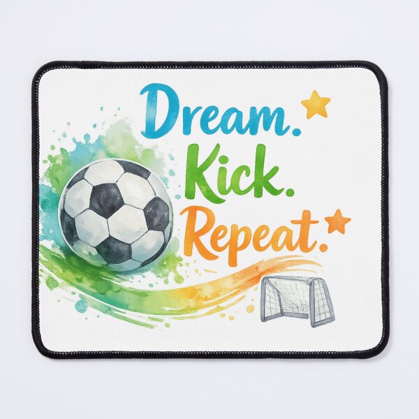Item preview, Dream Kick Repeat Watercolor Soccer Motivation Design designed and sold by Joyloom.