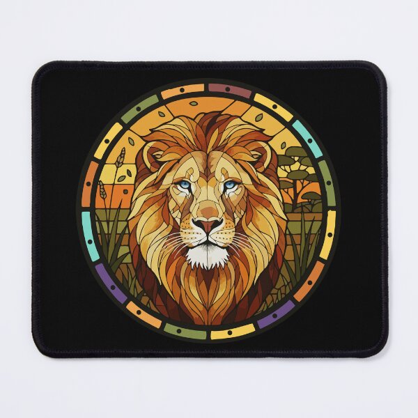 Item preview, Stained Glass Lion Head Wild Animal Art designed and sold by d247.