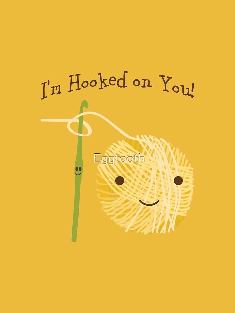 Cute and funny I'm Hooked on you Crochet hook and Yarn design iPhone Case  for Sale by Eggtooth