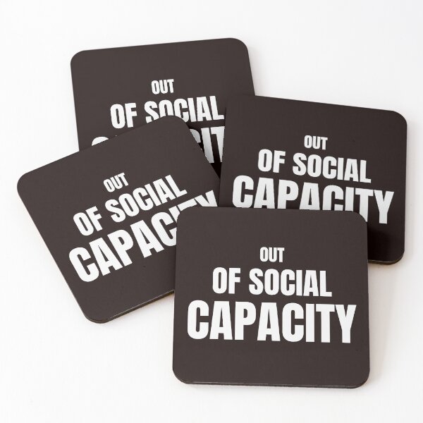 Item preview, Out Of Social Capacity – Funny Introvert Burnout Quote designed and sold by ArtPer-design.