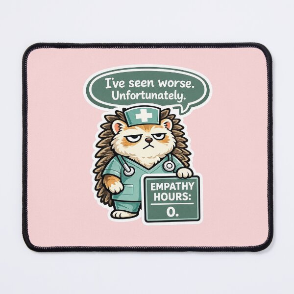 Item preview, Grumpy Nurse Hedgehog Medical Healthcare Worker Gift designed and sold by Gentlestate.