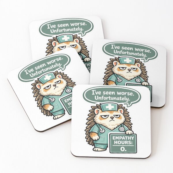 Item preview, Grumpy Nurse Hedgehog Medical Healthcare Worker Gift designed and sold by Gentlestate.