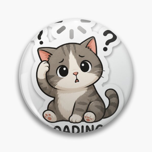 Item preview, Confused Loading Cat Sticker | Cute Please Wait Kitty Meme designed and sold by Deepstudio09.