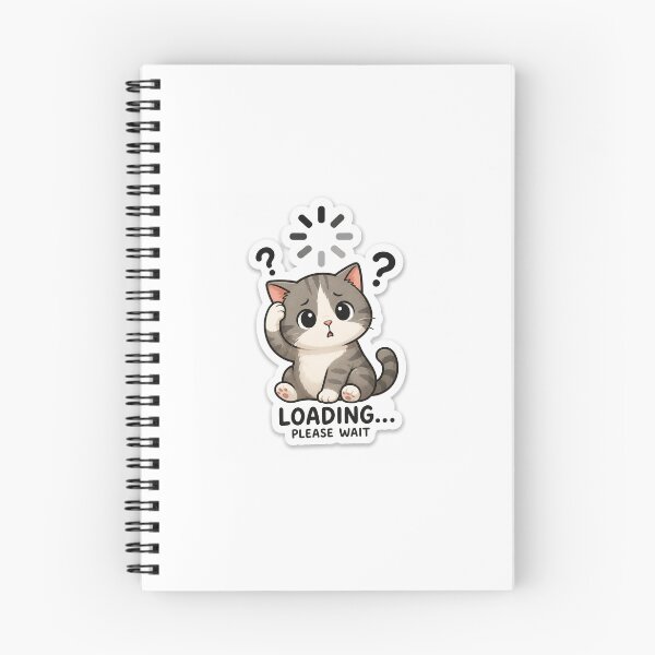 Item preview, Confused Loading Cat Sticker | Cute Please Wait Kitty Meme designed and sold by Deepstudio09.