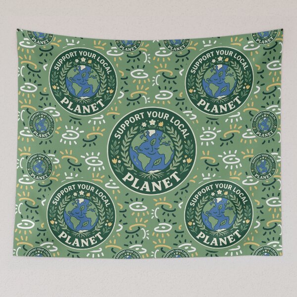 Item preview, Support Your Local Planet - bogolan designed and sold by Wolagno.