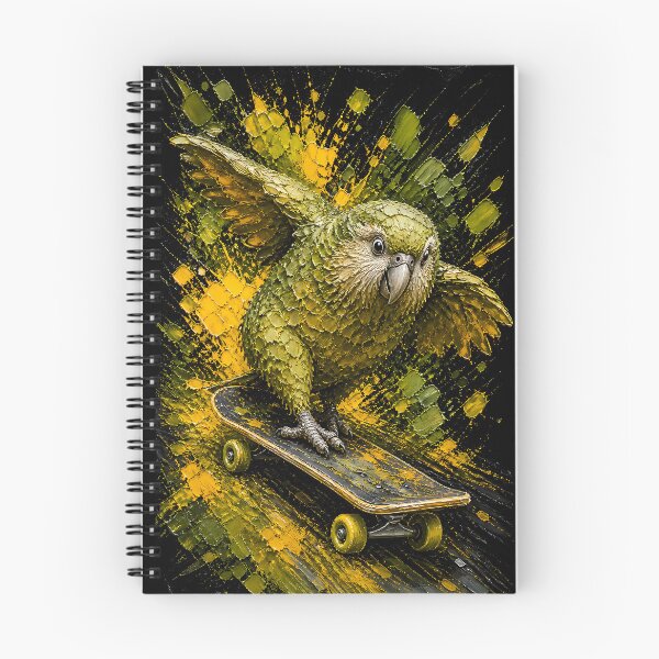 Item preview, Energetic Skateboard Kakapo Neon Aesthetic Art designed and sold by Vista Atelier.
