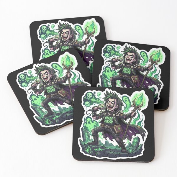 Item preview, Heavy Metal Necromancer Death Vocals Lich Cartoon Sticker designed and sold by DarkOriginArts.