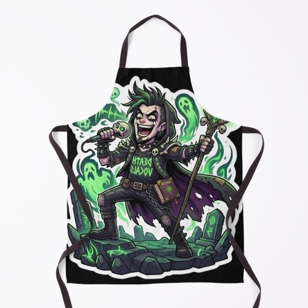 Item preview, Heavy Metal Necromancer Death Vocals Lich Cartoon Sticker designed and sold by DarkOriginArts.