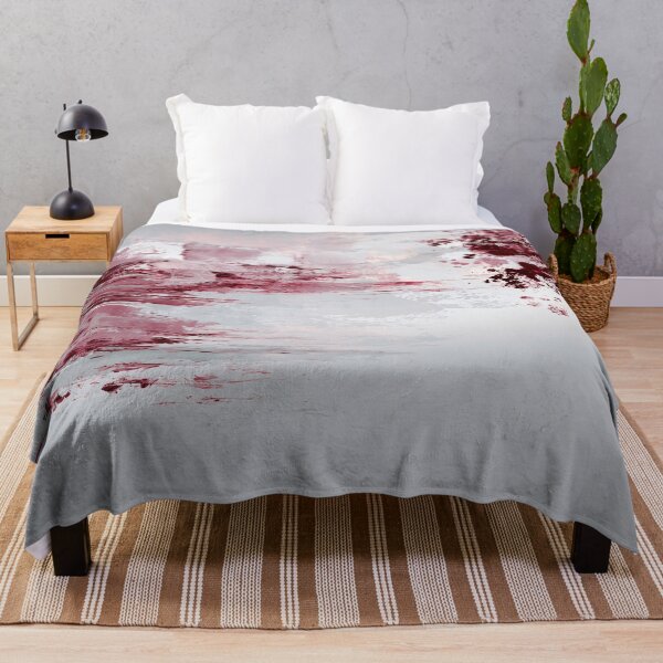 Item preview, Subtle Burgundy Gray Abstract Landscape - Textured Red Palette No.17 designed and sold by SlowRegardArt.