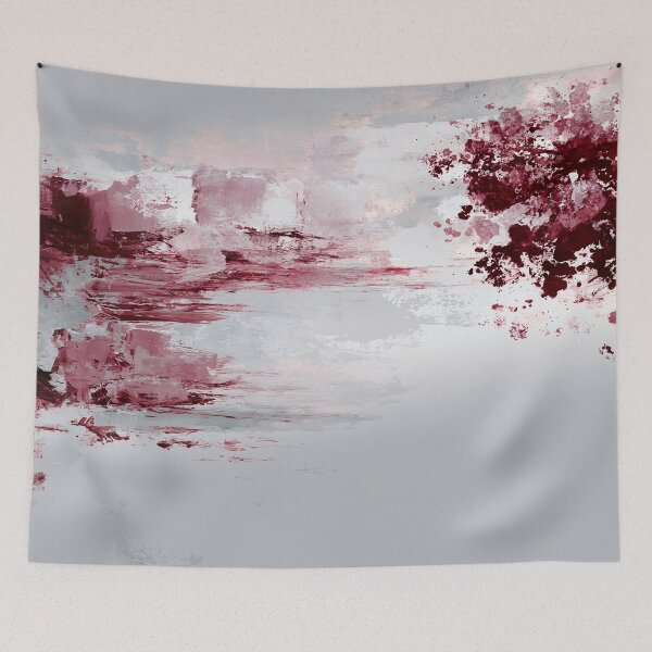 Item preview, Subtle Burgundy Gray Abstract Landscape - Textured Red Palette No.17 designed and sold by SlowRegardArt.