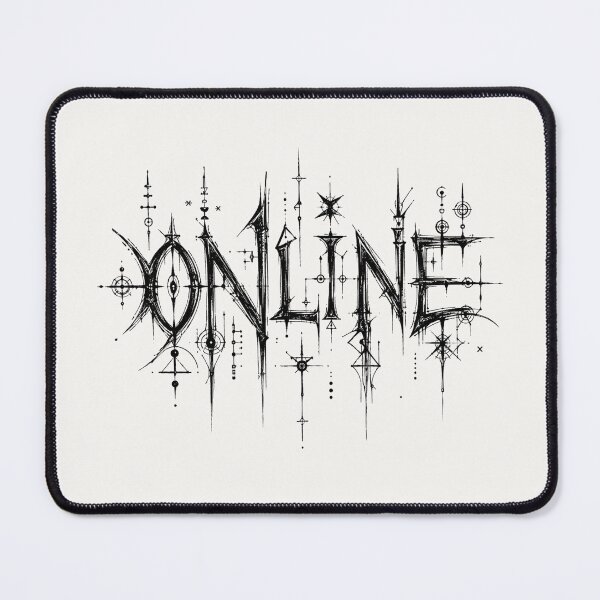 Item preview, ONLINE Cyber Sigilism Typography | Futuristic Tattoo Sketch Design designed and sold by J&J's Creation.
