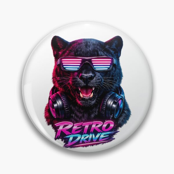 Item preview, Retro Drive Synthwave Cyber Panther DJ designed and sold by  ZenRave Designs.