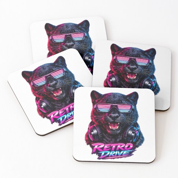 Item preview, Retro Drive Synthwave Cyber Panther DJ designed and sold by  ZenRave Designs.