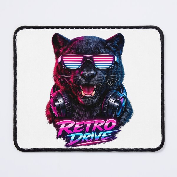 Item preview, Retro Drive Synthwave Cyber Panther DJ designed and sold by  ZenRave Designs.