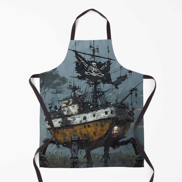 Item preview, Future Pirates - Futuristic Steampunk Ship Art designed and sold by Modern Nest Art.