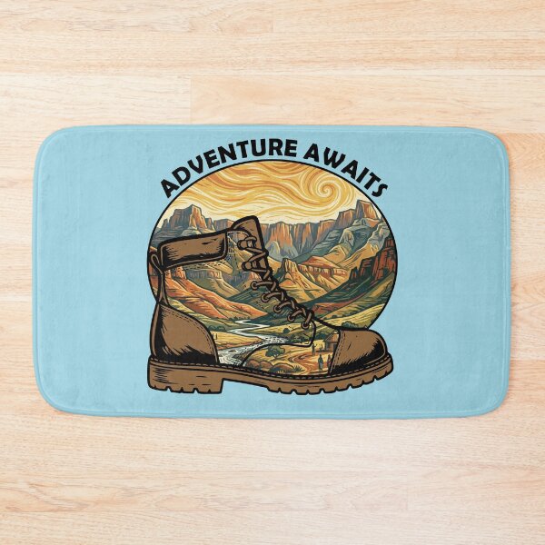 Item preview, Adventure Awaits Hiking Boot Mountain Landscape designed and sold by d247.