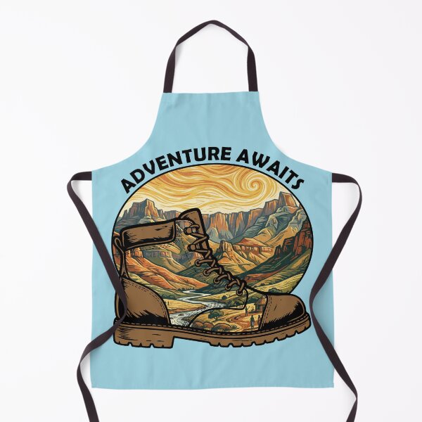 Item preview, Adventure Awaits Hiking Boot Mountain Landscape designed and sold by d247.