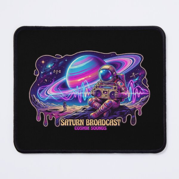 Item preview, Saturn Broadcast: 70s Retro Sci-Fi Astronaut Neon Boombox designed and sold by Stardust Motel.