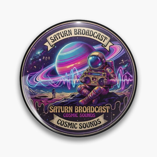 Item preview, Saturn Broadcast: 70s Retro Sci-Fi Astronaut Neon Boombox designed and sold by Stardust Motel.