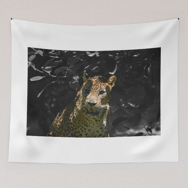 Item preview, Leopard with black and white background designed and sold by El pato garabato.