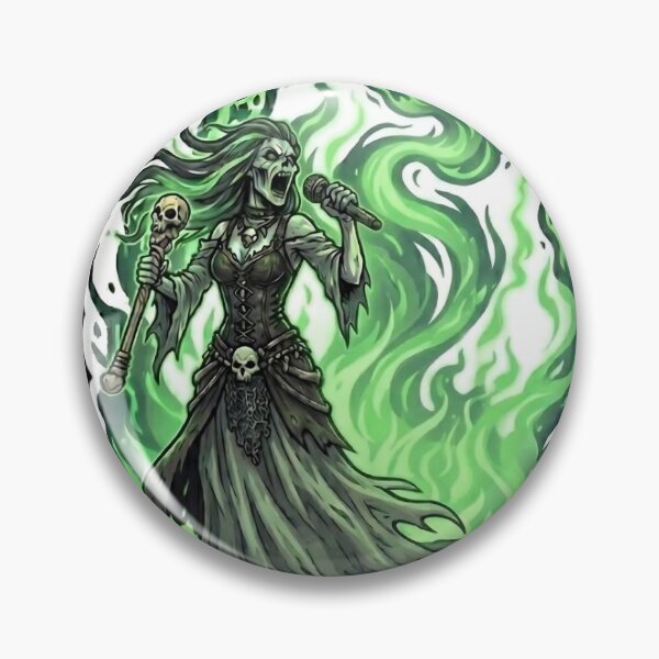 Item preview, Heavy Metal Banshee Necromancer Zombie Female Singer Sticker designed and sold by DarkOriginArts.