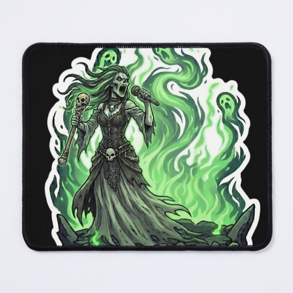 Item preview, Heavy Metal Banshee Necromancer Zombie Female Singer Sticker designed and sold by DarkOriginArts.