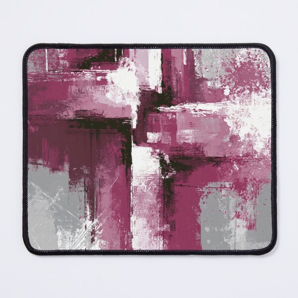 Item preview, Magenta Gray Geometric Abstract Expressionism - Textured Red Palette No.18 designed and sold by SlowRegardArt.