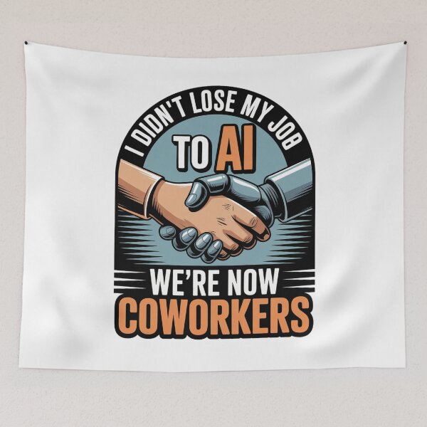 Item preview, I Didn't Lose My Job To AI Retro Coworkers designed and sold by Bianca Oltean.
