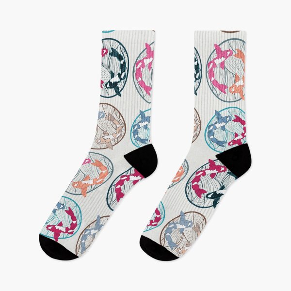 Artikelvorschau, Yin Yang Koi Fischmuster – Japanische Zen Botanica Teichkunst entworfen und verkauft von Mrsmauve.