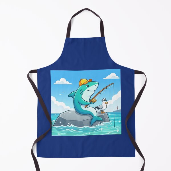 Item preview, Fishing Shark and Seagull – Whimsical Ocean Design designed and sold by Dogandesighn.