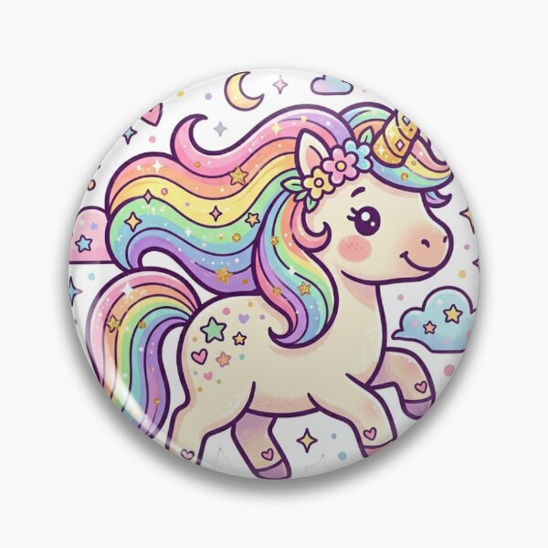 Item preview, Cute Magical Rainbow Unicorn Sticker Art designed and sold by tommytvkids.